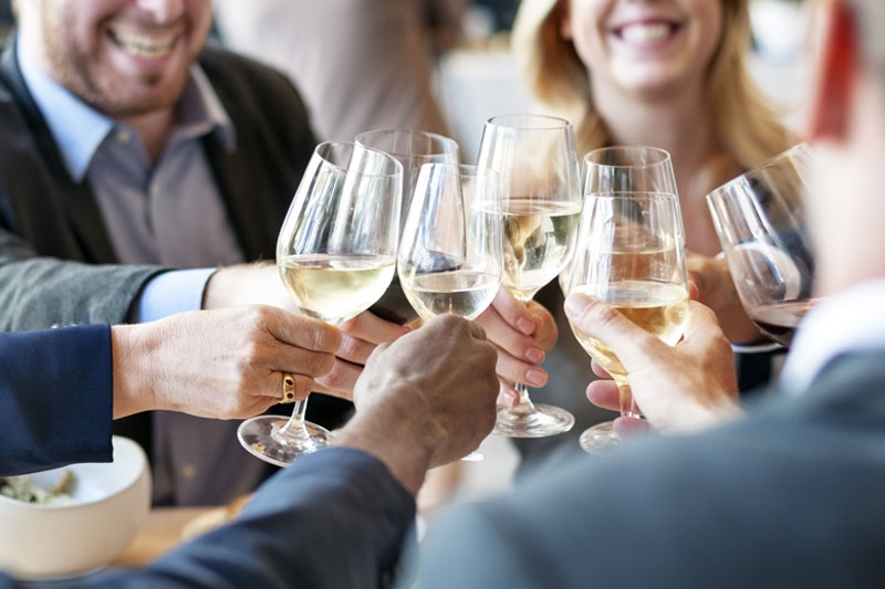 Wine and Cheers at a Corporate Event